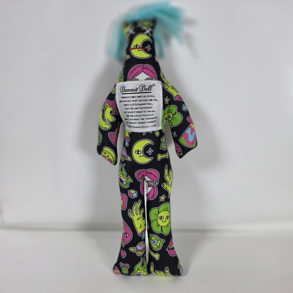 Dammit Doll Neon Psychedelic Trippy Groovy‎ Stress Relief Gag Gift Novelty Toy